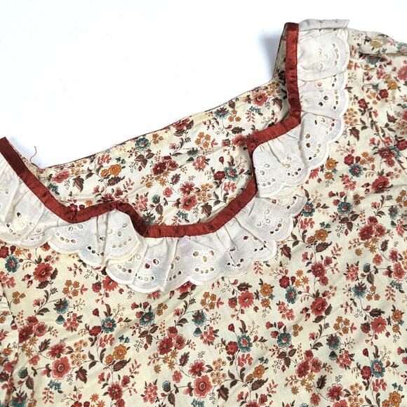 Vtg Marchela Incorporated Shirt Womens 28 M/L Floral Boho Hippie Bell Sleeve 70s - Picture 3 of 6